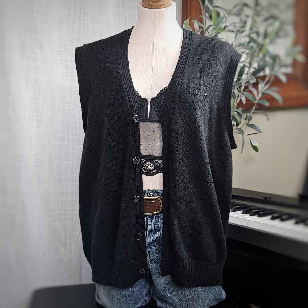 Calvin Klein Black Button-Up Vest - Picture 3 of 6